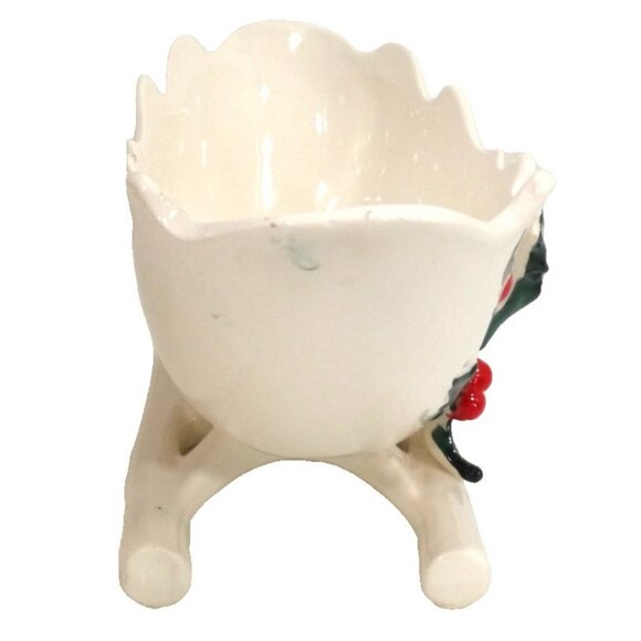 Vintage GRAVY BOWL Christmas ceramic sleigh with holly & berries LEFTON 1960's - Picture 5 of 6
